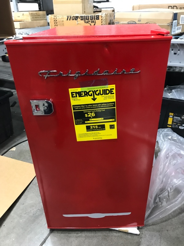 Photo 2 of Frigidaire 3.2 Cu. Ft. Retro Compact Refrigerator with Side Bottle Opener EFR376, Red