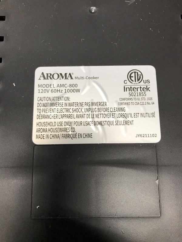 Photo 4 of Aroma Housewares Professional 8-Cup (Cooked) SmartCarb Multicooker and Flavor-Lock Food Steamer for Low-Carb Rice and Grains, Glass Inner Pot, Black (AMC-800), Transparent Glass, 4 Cup Uncooked Rice