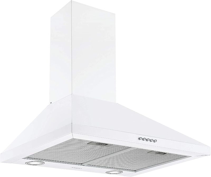 Photo 1 of Ancona AN-1185 WPPW436 36" 400 CFM Convertible Wall Mount Classic Pyramid Style Range Hood in White