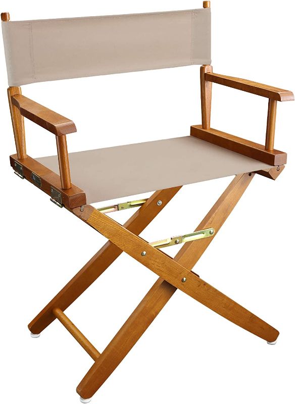 Photo 1 of American Trails Extra-Wide Premium 18" Director's Chair Mission Oak Frame with Natural Canvas
