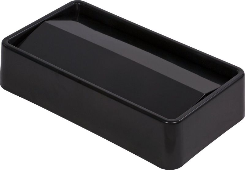 Photo 1 of Carlisle TrimLine Trash Can Flip Lid, 3"H X 20"W X 11"D, Black