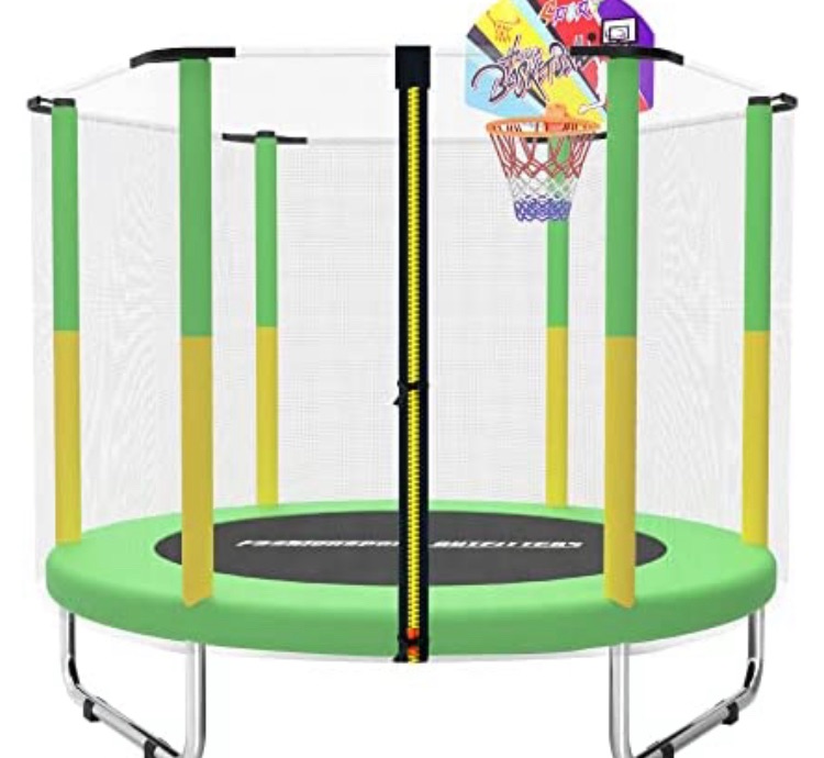 Photo 1 of See Notes **** Fashionsport OUTFITTERS Trampoline with Safety Enclosure -Indoor or Outdoor Trampoline for Kids-Blue-5FT…