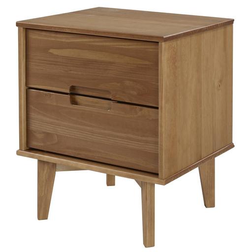 Photo 1 of 2 Walker Edison Furniture BR2DSLNSCA Mid Century Modern Wood Night Stand, Caramel
