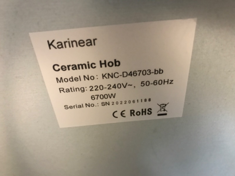 Photo 1 of Karinear 4 Burner Electric Cooktop 24 Inch, Built-in Electric Stove Top, 220-240v Electric Radiant Cooktop with Knob Control, Residual Heat Indicator, Over-Temperature Protection, Hard Wire(No Plug)