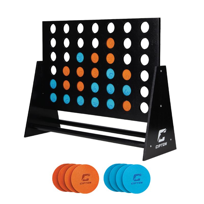 Photo 1 of Cipton Gaming 4 in a Row Jumbo Connect Set Game, Great for a Family and Friends Group Games, Connect Colors 4 Across, Includes a Full Size 29.5” Counter Board & 42 Discs, Outdoor & Indoor Games
