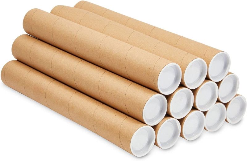 Photo 1 of Long Cardboard Poster Tubes for Shipping Blueprints, Artwork (37.5"l, 16Pack)
