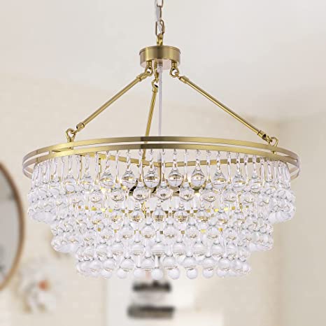 Photo 1 of *NOT exact stock photo, use for reference*
TOCHIC Gold Crystal Chandelier, 3 Tiers