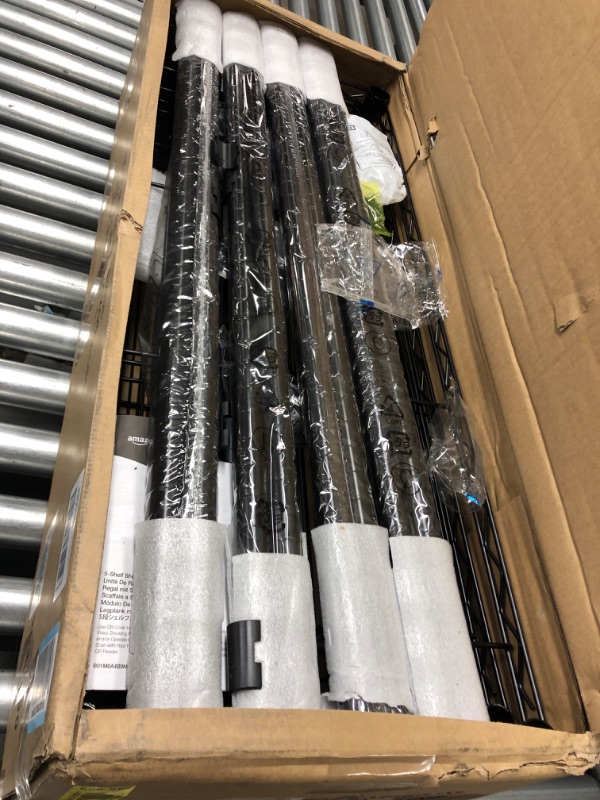 Photo 1 of Amazon Basics 5-Shelf Adjustable, Heavy Duty Storage Shelving Unit (350 lbs loading capacity per shelf), Steel Organizer Wire Rack, Black (36L x 14W x 72H)
