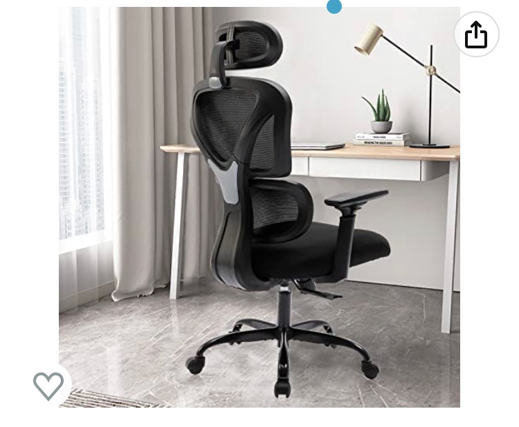 Photo 1 of Ergonomic Office Chair, KERDOM Home Desk Chair, Comfy Breathable Mesh Task Chair, High Back Thick Cushion Computer Chair with Headrest and 3D Armrests, Adjustable Height Home Gaming Chair