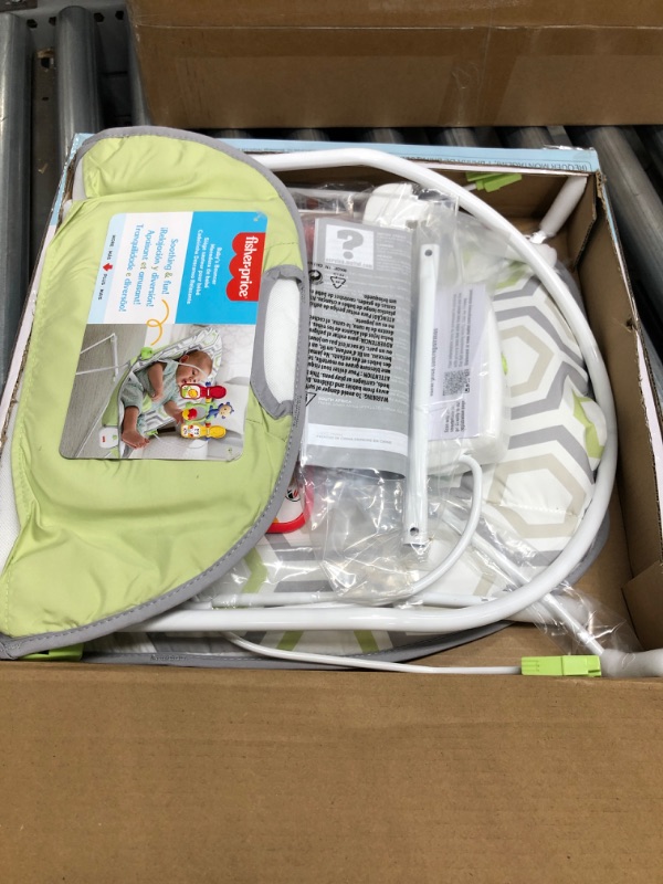 Photo 2 of Fisher-Price Baby Bouncer - Geo Meadow, Infant Soothing and Play Seat, Multi Geo Meadow - NEW PACKAGING