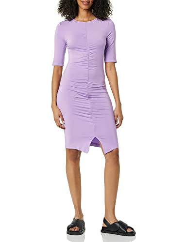 Photo 1 of Daily Ritual Women's Jersey Ruched Front Half-Sleeve Dress, Lilac, Medium
