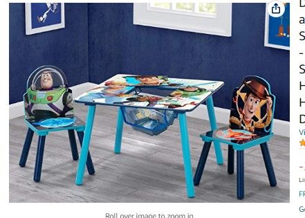 Photo 1 of Delta Children Kids Table and Chair Set With Storage (2 Chairs Included) - Ideal for Arts & Crafts, Snack Time, Homeschooling, Homework & More, Disney/Pixar Toy Story 4
