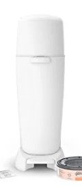 Photo 1 of ** BROKEN ** Diaper Genie Complete Diaper Pail (White) with Antimicrobial Odor Control | Includes 1 Diaper Trash Can, 1 Refill Bags, 1 Carbon Filter
