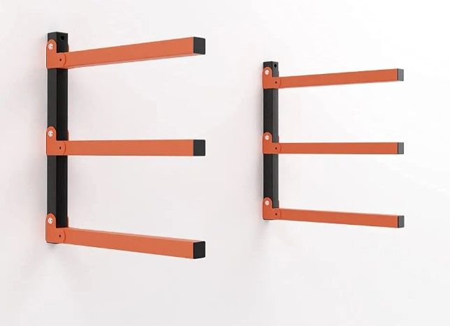 Photo 1 of ** MISSING PARTS ** TORACK Lumber Storage Metal Rack, Wood Organizer with 3-Level Wall Mount (1PACK)
