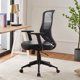 Photo 1 of VECELO Office Chair, Ergonomic Desk Chair with Adjustable Lumbar Support and Flip up Arms, PU Padded Seat Cushion Home Office Chair, Black
