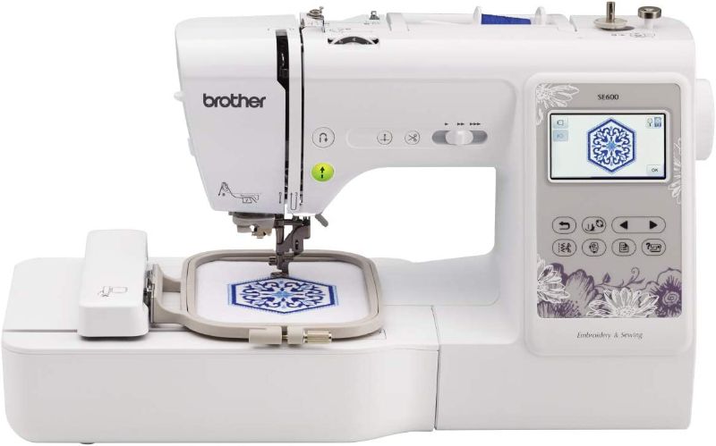 Photo 1 of *MISSING PARTS* Brother SE600 Sewing and Embroidery Machine, 80 Designs, 103 Built-In Stitches, Computerized, 4" x 4" Hoop Area, 3.2" LCD Touchscreen Display, 7 Included Feet
