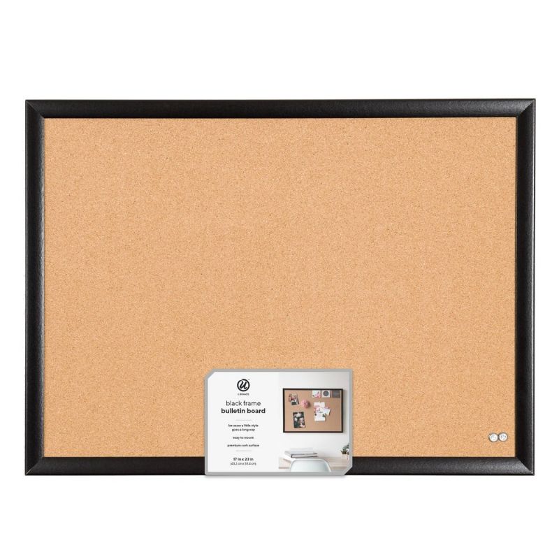 Photo 1 of Cork Bulletin Board, 24 X 18, Natural Surface, Black Frame
