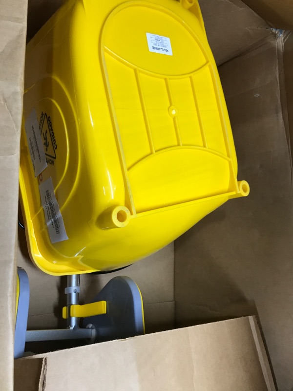 Photo 2 of Alpine Industries Commercial Mop Bucket with Side Press Wringer - Mop Bucket with Wheels - Perfect for School, Offices, Resturants, Restrooms - 36 Qt - Yellow