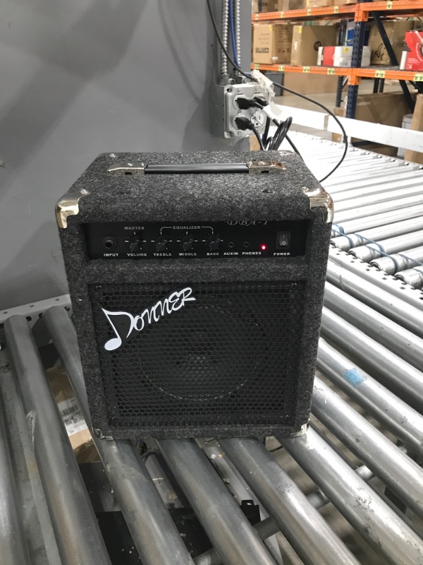 Photo 3 of Donner Bass Amp 15W Bass Guitar Amplifier DBA-1 Electric Practice Bass Combo AMP with Cable