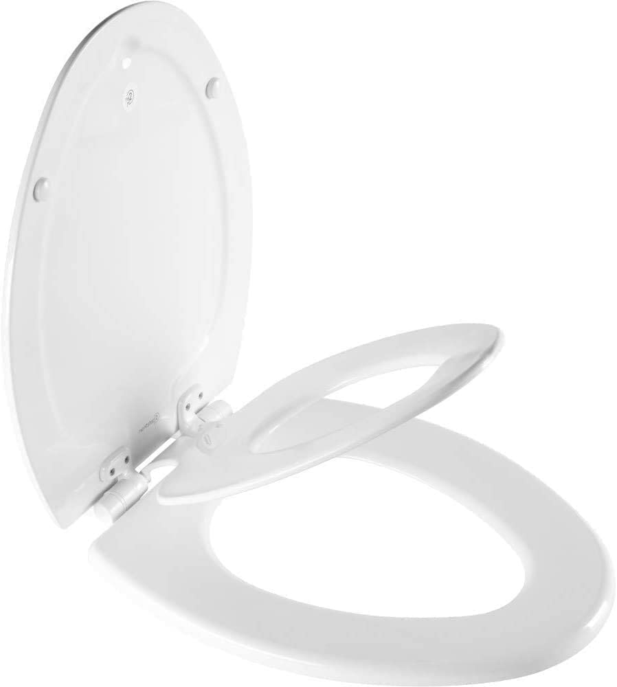 Photo 1 of MAYFAIR 1888SLOW 000 NextStep2 Toilet Seat with Built-In Potty Training Seat, Slow-Close, Removable that will Never Loosen, ELONGATED, White
