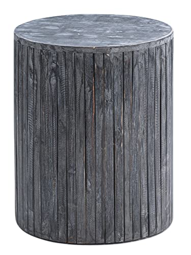 Photo 1 of Amazon Aware Outdoor Recycled Wood Stool and Plant Stand, Dark Grey
