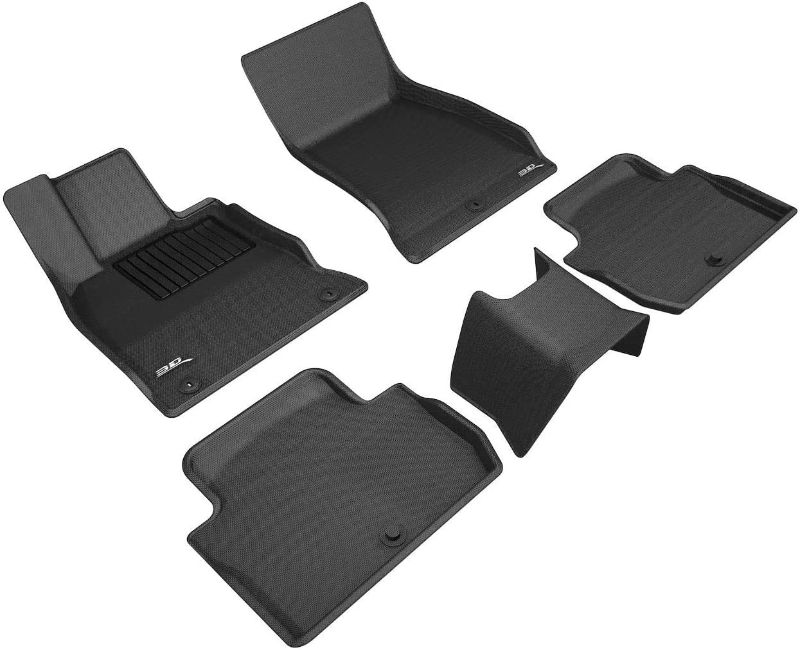 Photo 1 of 3D MAXpider L1KA04601509 All-Weather Floor Mats for Kia Stinger RWD 2018 2019 2020 Custom Fit Car Floor Liners, Kagu Series (1st & 2nd Row, Black)
