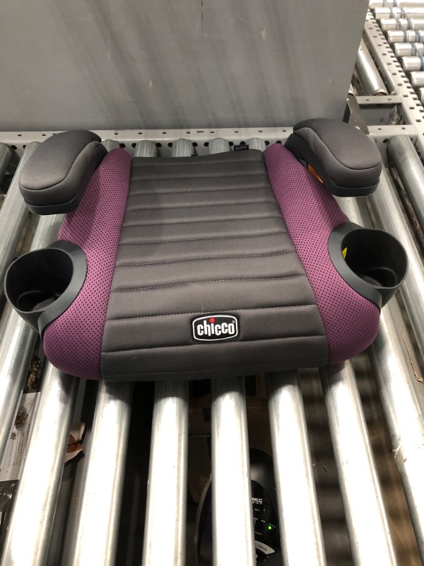 Photo 2 of Chicco GoFit Backless Booster Car Seat, Travel Booster Seat for Car, Portable Car Booster Seat for Children 40-110 lbs, Grape/Purple, 1 Count (Pack of 1)
