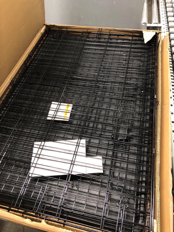 Photo 1 of Amazon Basics Foldable Metal Wire Dog Crate with Tray, Single Door, 42 Inch
