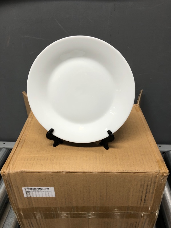 Photo 3 of 6 Pieces Sublimation Round Ceramic White Blank Plates 10" Heat Press Thermal Transfer Dye Coated for decoration
