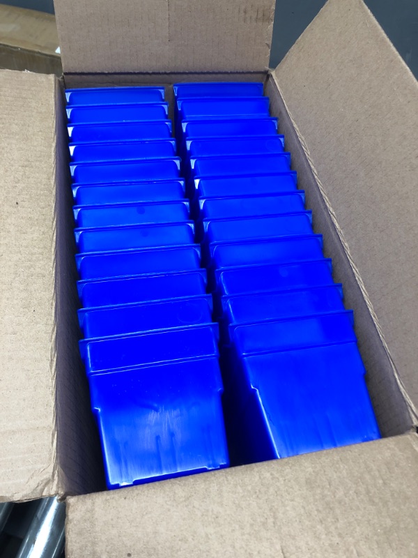 Photo 2 of Akro-Mils 30120 Plastic Nesting Shelf Bin Box, (12-Inch x 4-Inch x 4-Inch), Blue, (24-Pack) & 40120 Crosswise Width Plastic Divider for 30120, 30128, 30124 Shelf Bin Storage Bins, Black, (24-Pack) Blue Bin Box + Plastic Divider