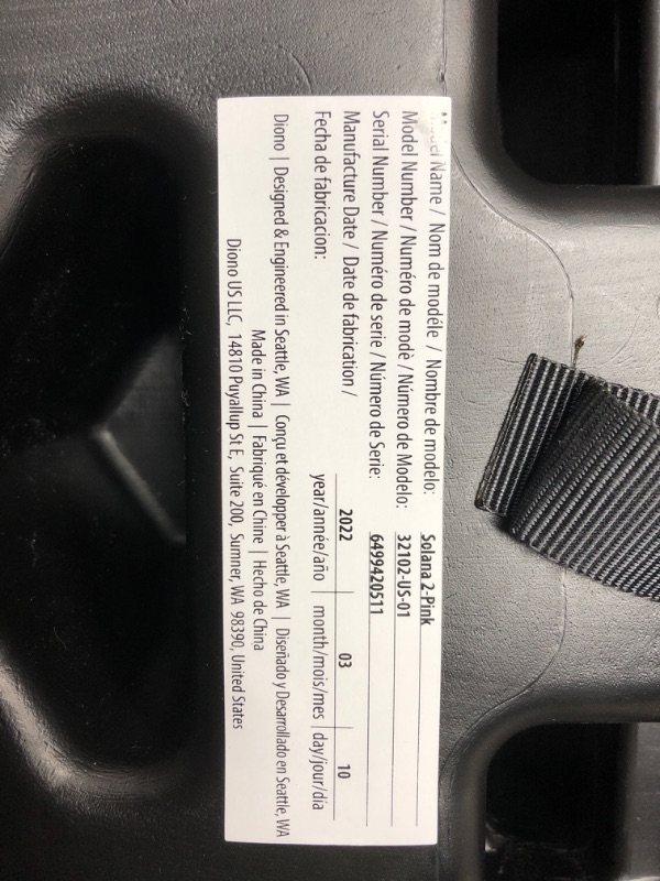 Photo 3 of Diono Solana 2 XL, Dual Latch Connectors, Lightweight Backless Belt-Positioning Booster Car Seat, 8 Years 1 Booster Seat, Pink
