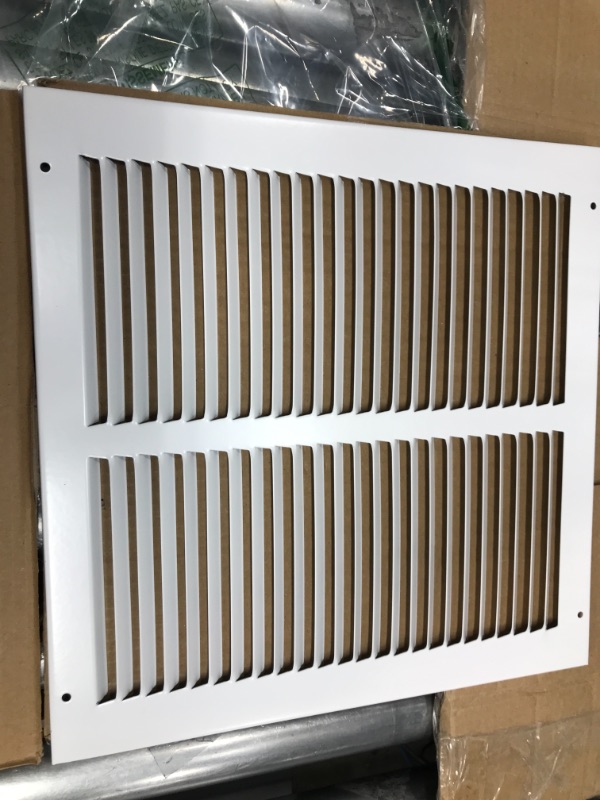 Photo 2 of 14" X 14" Return Air Filter Grille * - FILTER INCLUDED * - Easy Plastic Tabs for Removable Face/Door - HVAC VENT DUCT COVER - White [Outer Dimensions: 15.75w X 15.75h]
