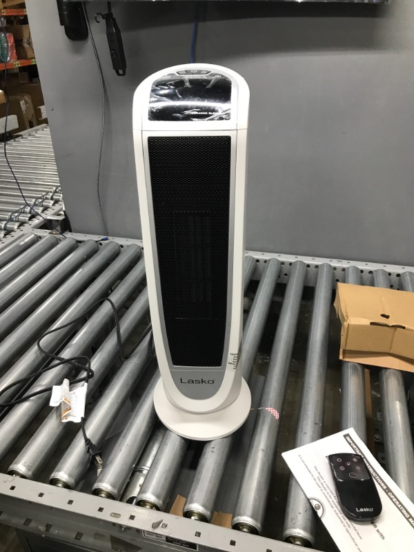 Photo 2 of Lasko Oscillating Digital Ceramic Tower Heater for Home with Overheat Protection, Timer and Remote Control, 22.75 Inches, 1500W, White, 5165
**Tested**