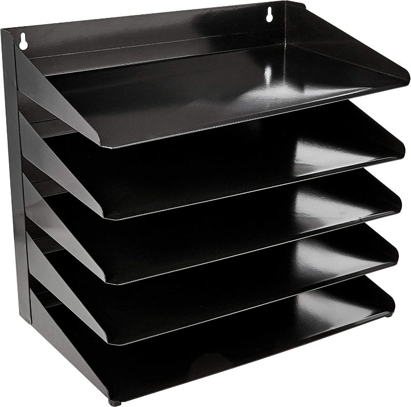 Photo 1 of Amazon Basics 5 Tier Metal Office Document Organizer Tray, 15" x 9" x 13"
