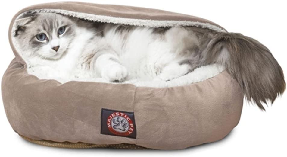 Photo 1 of 18 inch Stone Suede Canopy Cat Bed
