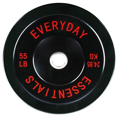 Photo 1 of BalanceFrom Olympic Bumper Plate Weight Plate with Steel Hub Black 55 Lbs Single
