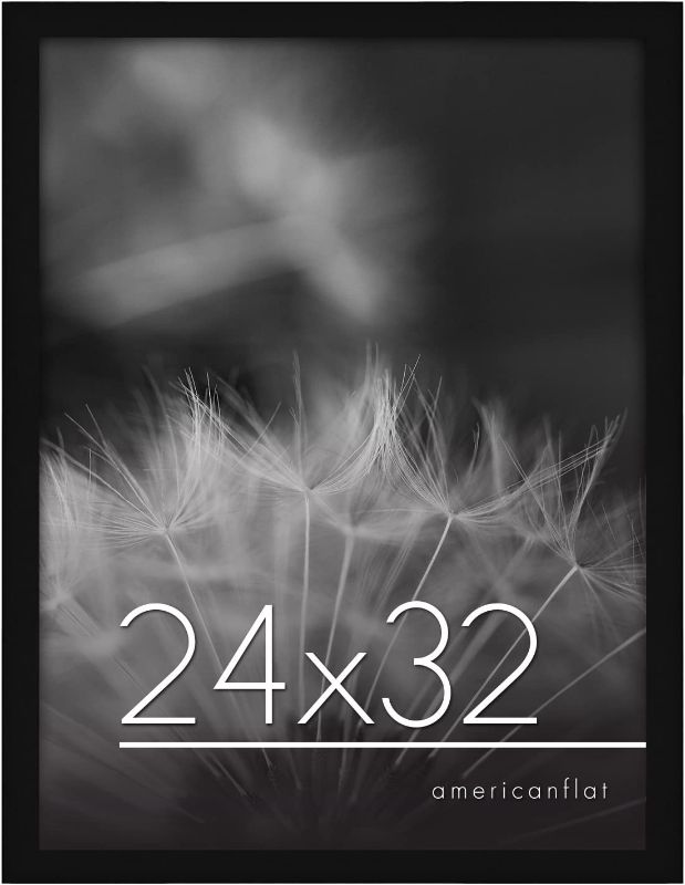 Photo 1 of Americanflat 24x32 Poster Frame in Black - Composite Wood with Polished Plexiglass - Horizontal and Vertical Formats for Wall with Included Hanging Hardware
