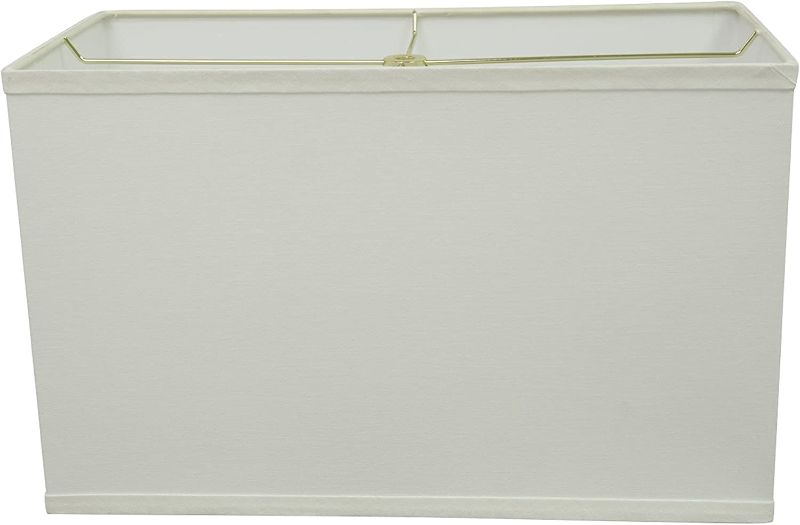 Photo 1 of Aspen Creative 36005, Transitional Rectangular Hardback Shaped Construction White, Wide (8" + 16") x 10" Spider LAMP Shade
