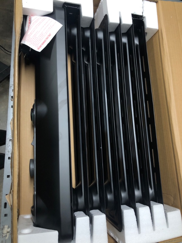Photo 1 of DeLonghi, Quiet 1500W, Adjustable Oil-Filled Radiator Space Heater, 14" w x 6" d x 25" h, Black Black Radiator