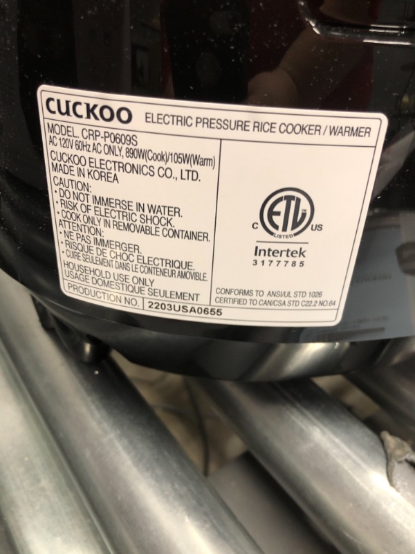 Photo 6 of *** TESTED*** CUCKOO CRP-P0609S | 6-Cup (Uncooked) Pressure Rice Cooker | 12 Menu Options: Quinoa, Nu Rung Ji, GABA/Brown Rice & More, Made in Korea | Black/Copper