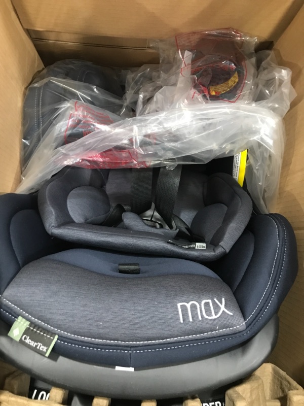 Photo 3 of Chicco NextFit Max ClearTex Convertible Car Seat, Rear-Facing Seat for Infants 12-40 lbs., Forward-Facing Toddler Car Seat 25-65 lbs., Baby Travel Gear | Reef/Navy Reef/Navy NextFit Max ClearTex