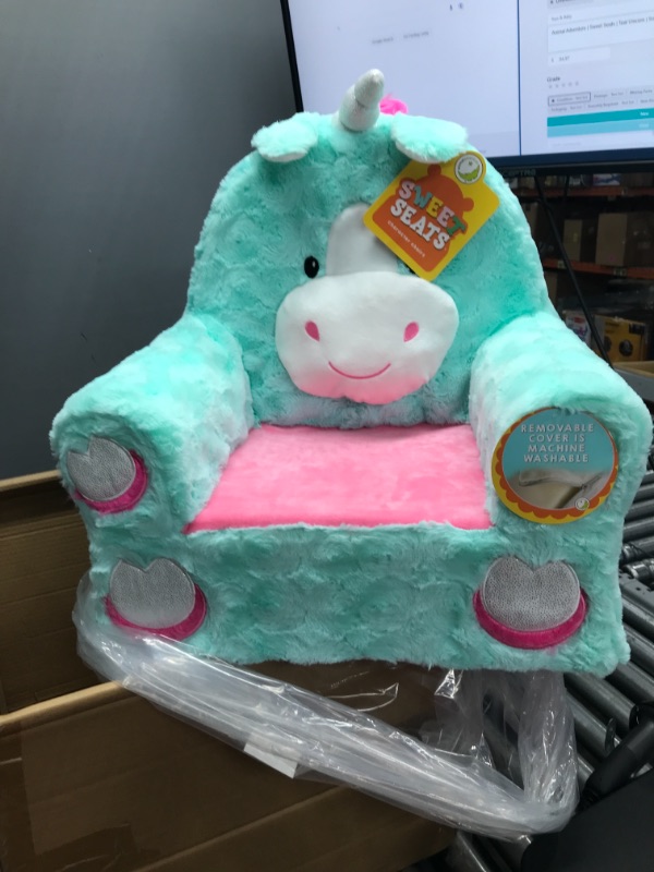 Photo 2 of Animal Adventure | Sweet Seats | Teal Unicorn | Soft Plush Children's Chair