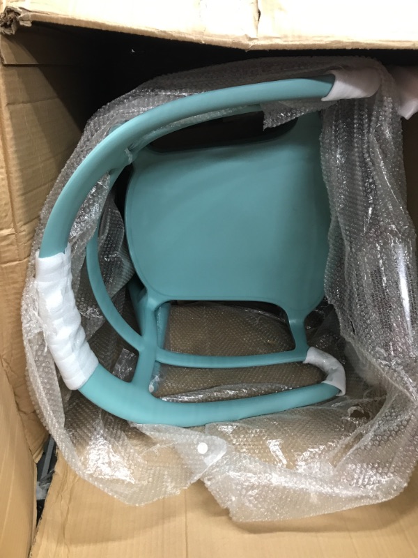Photo 1 of Amazon Basics Light Blue, Curved Back Dining Chair-Set of 2, Premium Plastic Light Blue Chair-Set
