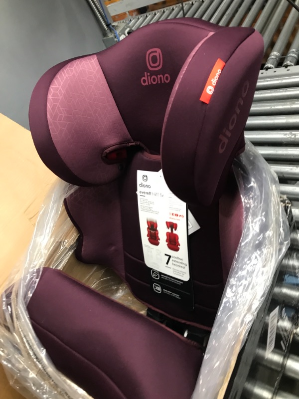 Photo 3 of Diono Everett NXT High Back Booster Car Seat with Rigid Latch, Lightweight Slim Fit Design, 8 Years 1 Booster Seat, Purple Everett NXT Purple