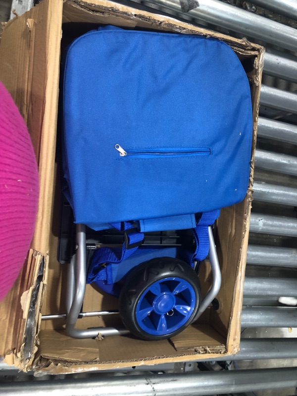 Photo 2 of dbest products Trolley Dolly, Blue Foldable Shopping cart for Groceries with Wheels and Removable Bag and Rolling Personal Handtruck, Standard