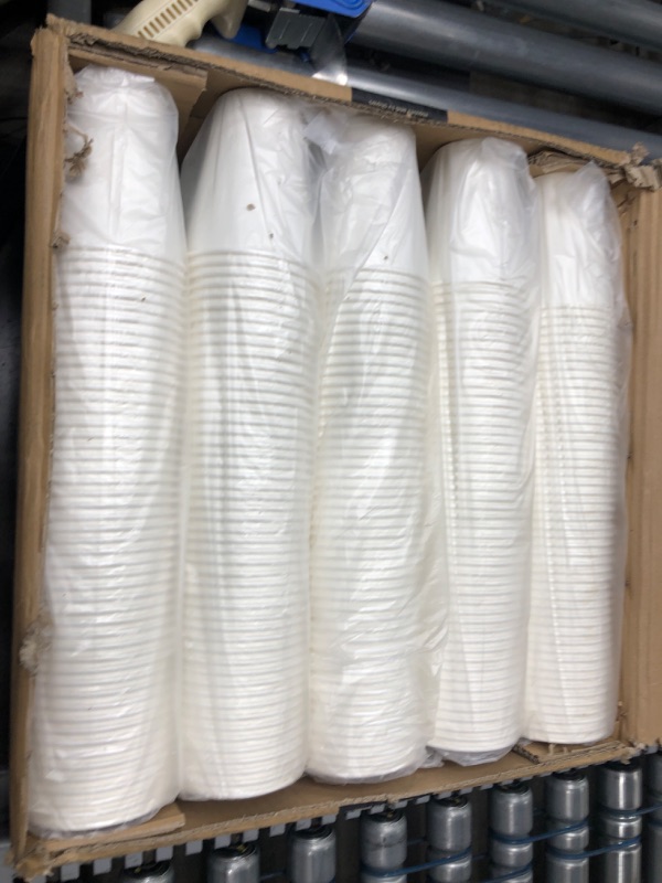 Photo 1 of [12 oz 500 pack] Paper Coffee Cups,Paper Cups 12oz, Hot Cups, Ideal for Hot Drinks, Coffee(white) 12 oz 500 Count (Pack of 1)