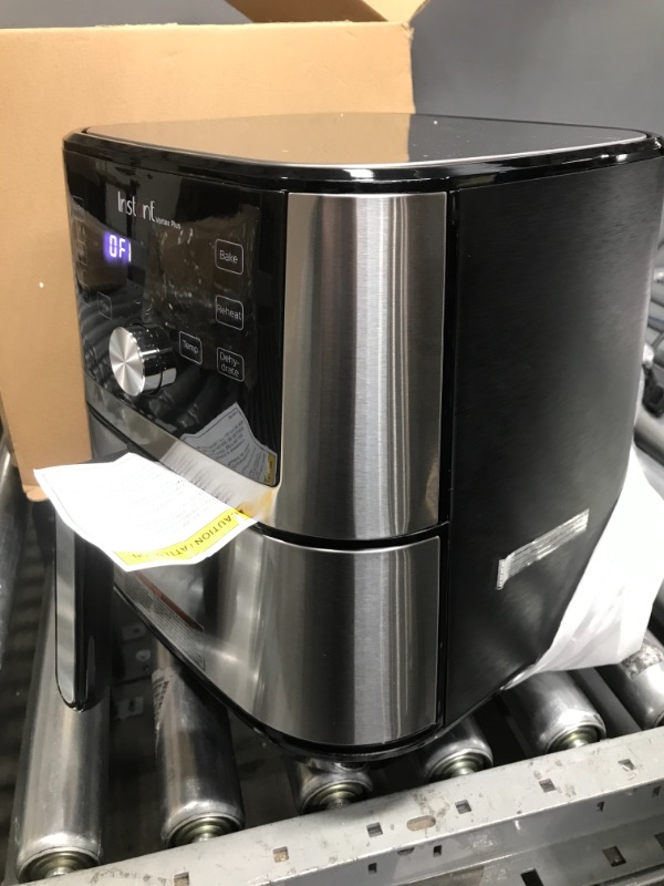 Photo 2 of **DAMAGED** Instant Vortex Plus Air Fryer Oven, 6 Quart, From the Makers of Instant Pot, 6-in-1, Broil, Roast, Dehydrate, Bake, Non-stick and Dishwasher-Safe Basket, App With Over 100 Recipes, Stainless Steel 6QT Vortex Plus