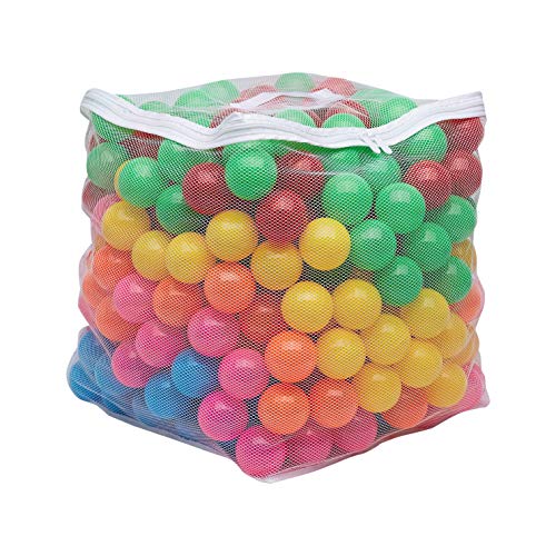 Photo 1 of Amazon Basics BPA Free Crush-Proof Plastic Ball Pit Balls with Storage Bag, Toddlers Kids 12+ Months, 6 Bright Colors - Pack of 400 6 Bright Colors 400 Balls
