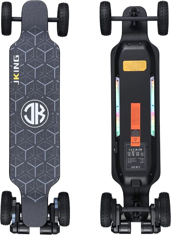 Photo 1 of **MINOR DAMAGE** JKING Electric Skateboard Electric Longboard with Remote Control Skateboard,1800W Dual Brushless Motor ,24 MPH Top Speed?18.6 Miles Range,4 Speed Adjustment?Max Load 330 Lbs
