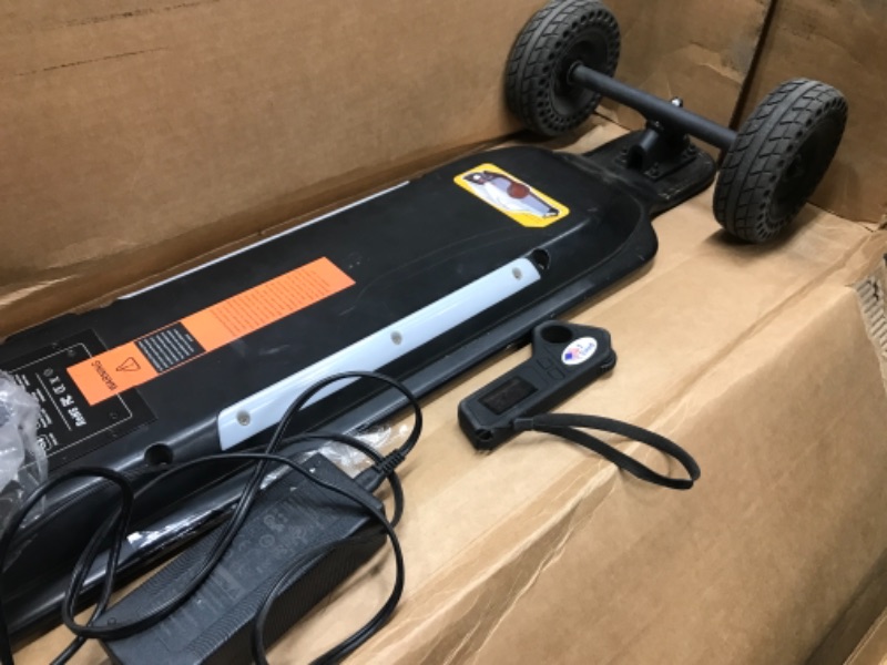 Photo 4 of **MINOR DAMAGE** JKING Electric Skateboard Electric Longboard with Remote Control Skateboard,1800W Dual Brushless Motor ,24 MPH Top Speed?18.6 Miles Range,4 Speed Adjustment?Max Load 330 Lbs
